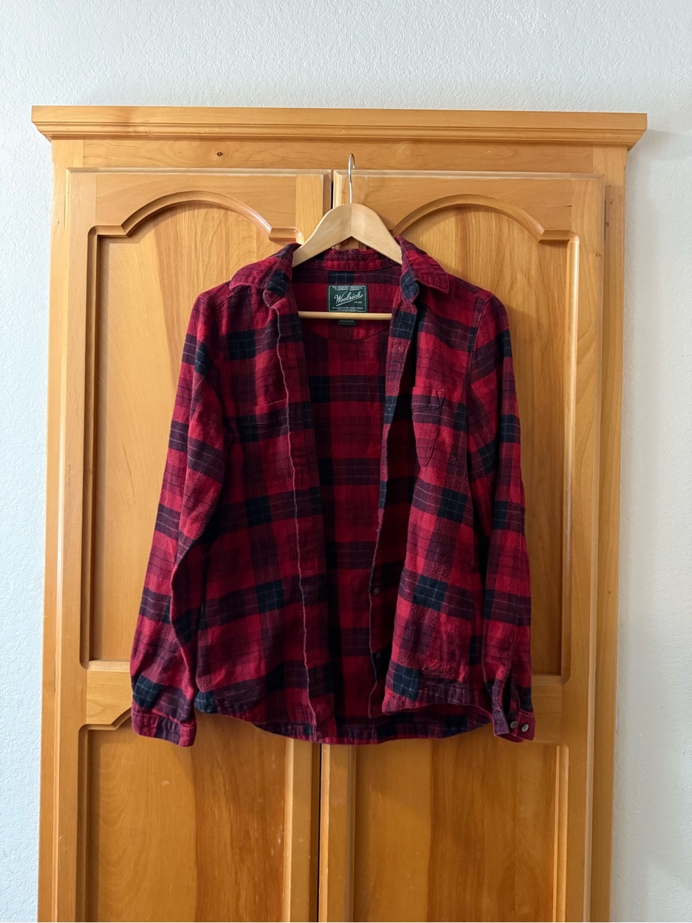 Woolrich Red and Black Plaid Women's Flannel Shirt